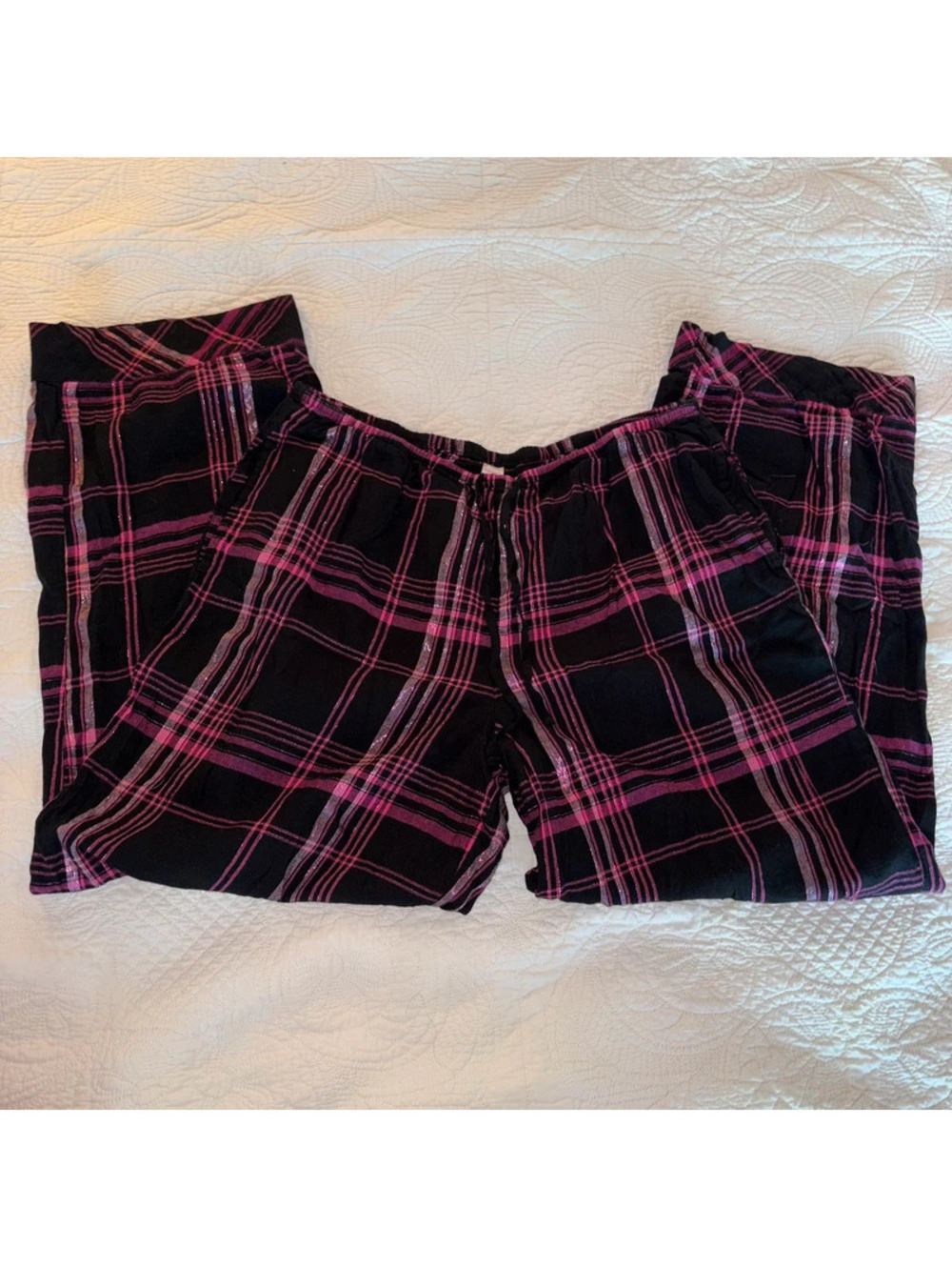 Black and Pink Plaid Victoria’s Secret Pajama Pants
